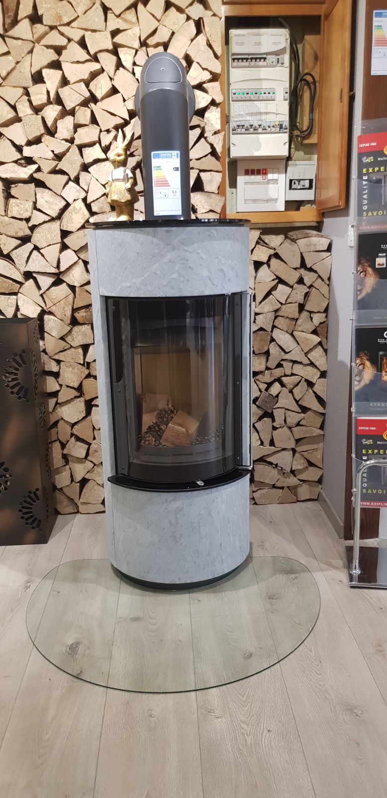 Poêle à bois Max Blank Nîmes Stone en promotion chez Keiflin Poêle à bois Max Blank Nîmes Stone en promotion chez Keiflin