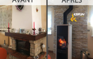 Transformation Avant-Après Keiflin et Fils Cheminée > Poêle Plaquettes