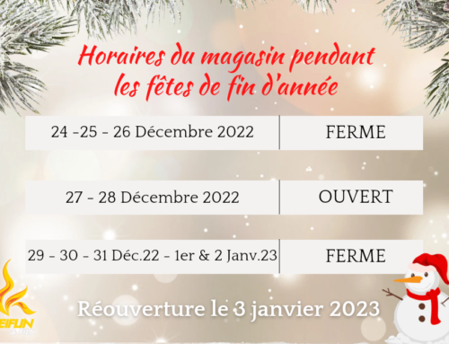 Horaires du magasin pendant les fêtes de fin d’année