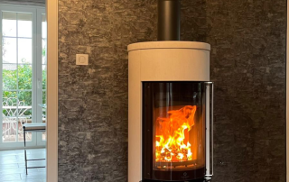 Poêle à Bois MaxBlank Nimes Stone Crema Liscio